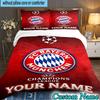 Custom Name Bayern Munchen Logo Design 3PCS Bedding Set For Bedroom Dormitory,Including 1pc Duvet Cover And 2pcs Pillowcases Large size Fan gift