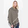 Cashmere Winter Check Muffler Black+Brown Long Scarf