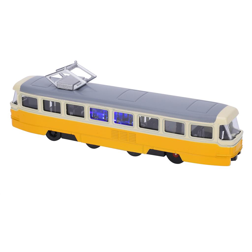 1:90 Kid Pull Back Car Toy Children Alloy Simulation Car Model Decoration with Sound Light(Yellow )