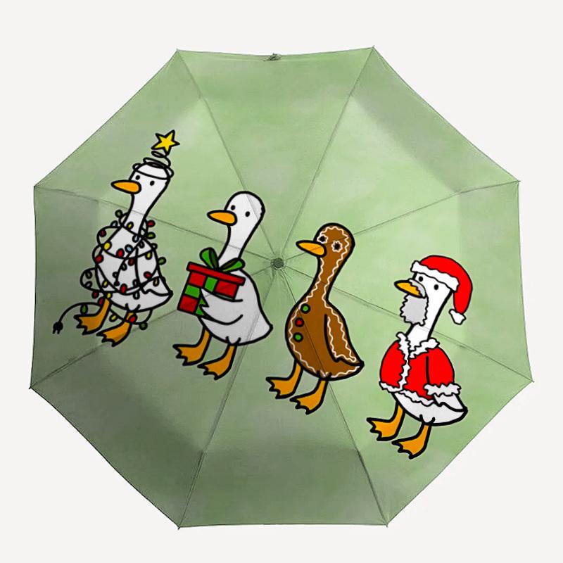 1pc Christmas, Ducks Open/Close Folding Umbrella, All- Portable Umbrella for & Men, Stylish Accessory (Holiday Gift) 8-Rib yy251213122