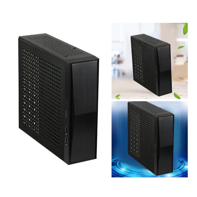 Компьютер ITX для корпуса FH05 Мини-настольный для корпуса Промышленный контроль Домашний кинотеатр ПК для игр для корпуса Горизонтальный металлический Des