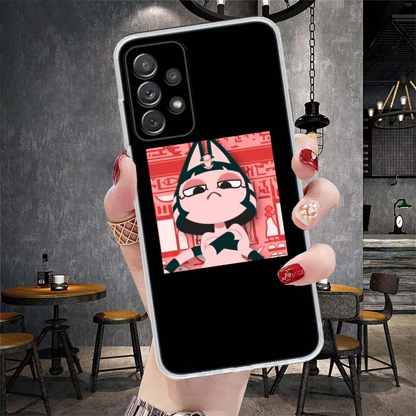 Мультяшная Анка Египетская Кошка Мягкий Чехол Для Телефона Для Samsung Galaxy A13 A14 A15 A16 A17 A53 A54 A55 A56 A57 A33 A34 A35 A36 A37 A23 A24 A