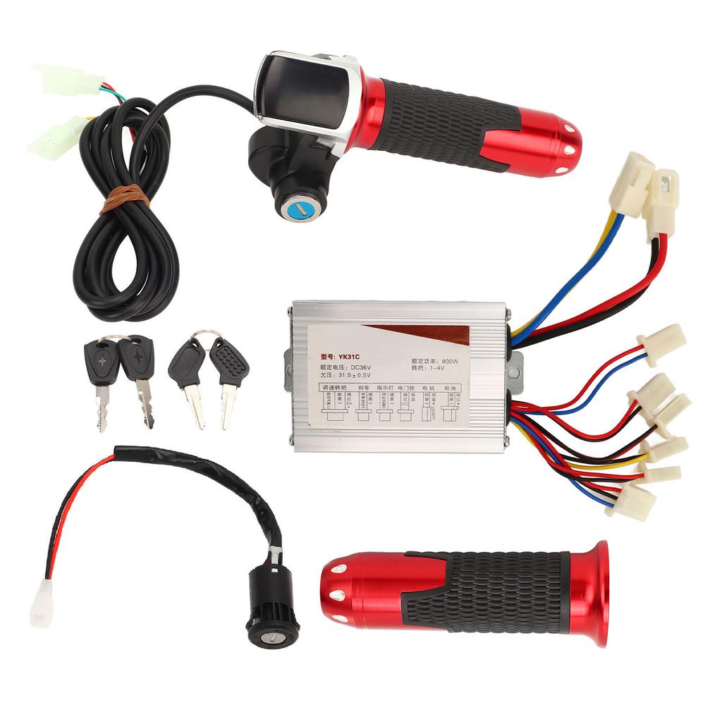 36V 800W Motor Speed Controller Throttle Twist Grip Electric Door Lock Kit Electric Bike Controller Kit