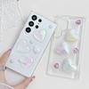 Korean Style Stereo Love Heart Cute Clear Case For Samsung Z Flip6 Flip5 Flip4 S24 S23 S22 Ultra S21FE 3D Epoxy Folding Shockproof Cover iPhone 15 14
