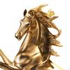 Статуя стоящей лошади из смолы, цвет золота, высота 38 см, ручная работа, украшение стола для