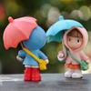 4pcs Cute Umbrella Couple Car Interior Decoration Action Figures Auto Rearview Mirror Dashboard Ornaments Gift Mini Accessories