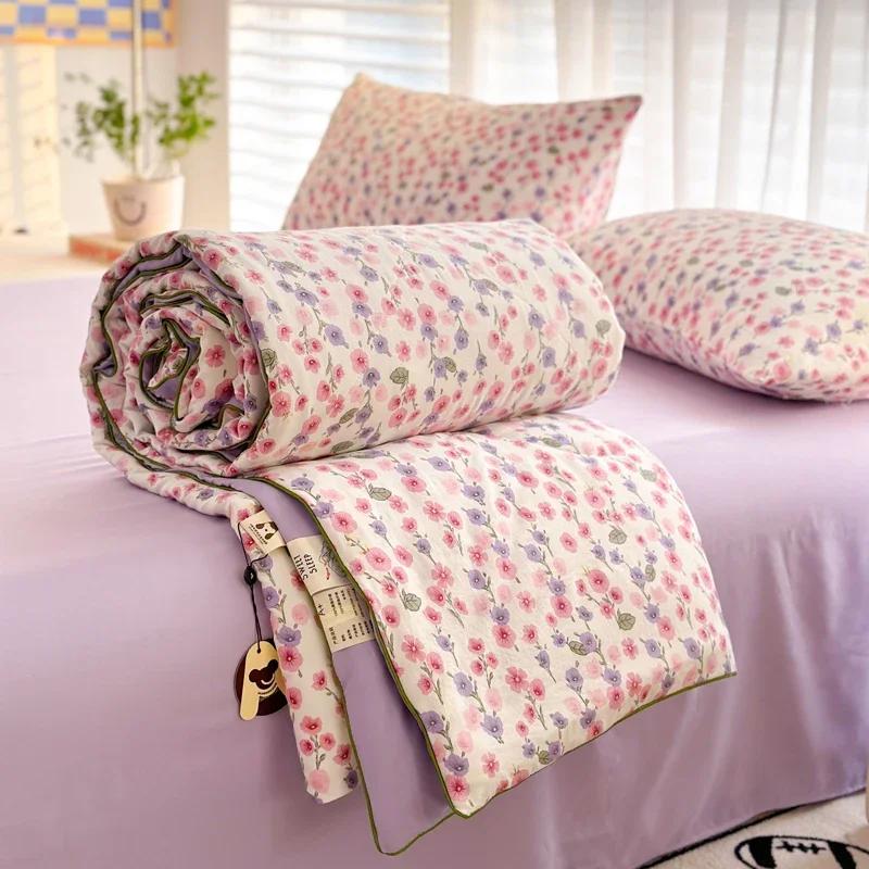 Мягкое четырехсезонное пуховое одеяло с кондиционером, летнее тонкое одеяло, дышащее мягкое офисное одеяло для сна