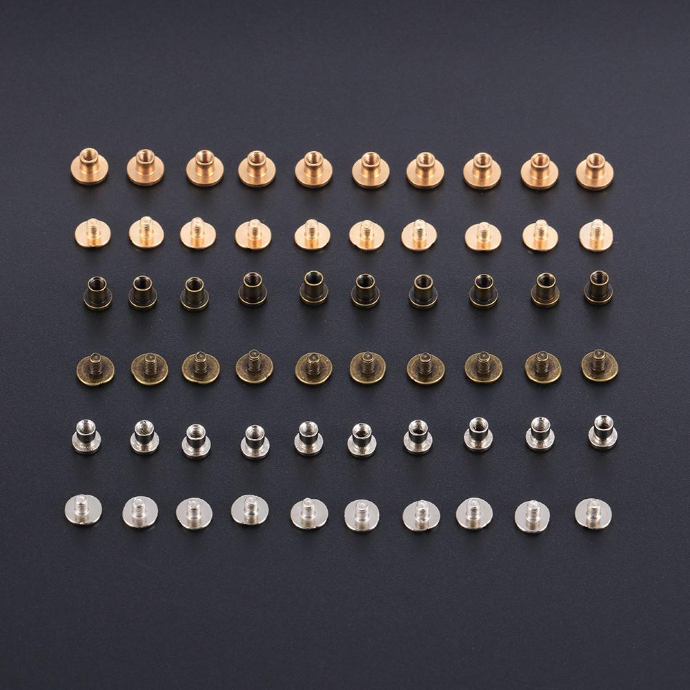 10sets Shoes DIY Decoration Nail Garment Leather Craft Nail Rivets Cloth Button Screw Brass