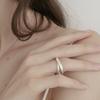 SOSOO Crossed Dual Pillar Open Ring