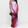 Spring New Women's Printed Sexy Strapless Waist-packing Long Skirt Dress