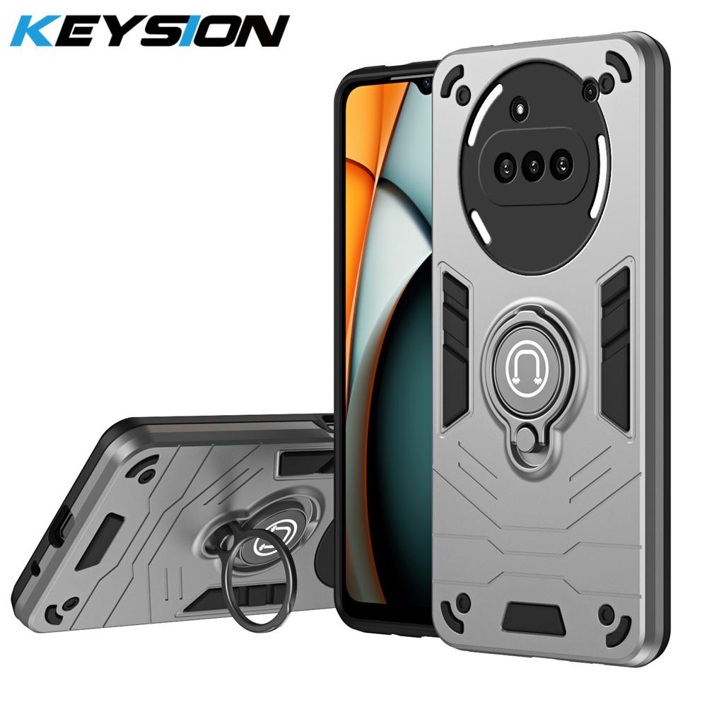 KEYSION Противоударный чехол для телефона Nothing 3A силикон + поликарбонатное металлическое кольцо-подставка для камеры защитный чехол для телефона Nothing 3A