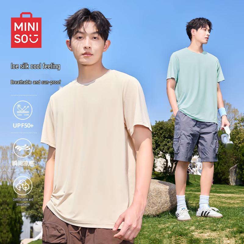 MINISO Мужская летняя футболка с коротким рукавом для защиты от солнца