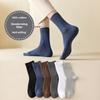 5 пар мужских осенне-зимних носков из чистого хлопка в стиле ретро, все хлопковые 5A, антибактериальные и дезодорирующие, мужские спортивные носки средней высоты