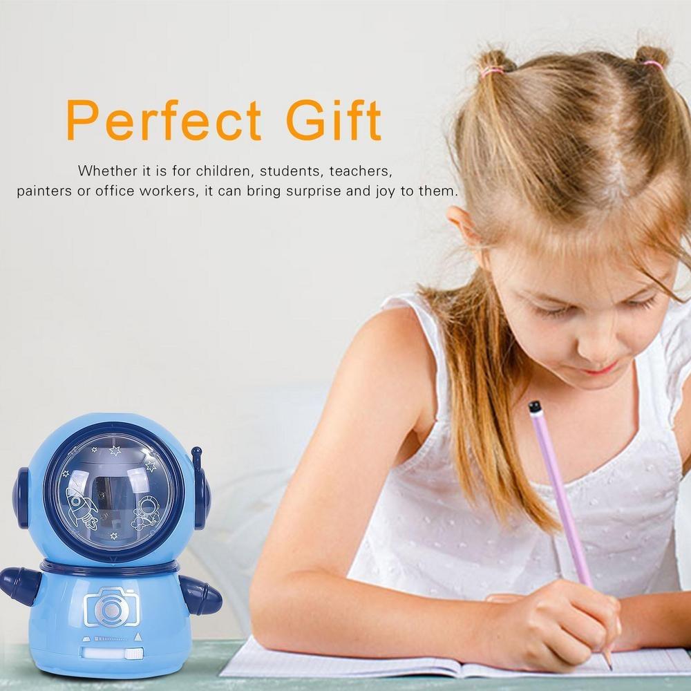 Spaceman Astronaut Automatic Pencil Sharpener Astronaut Auto Stop Pencil Sharpener Children Gifts