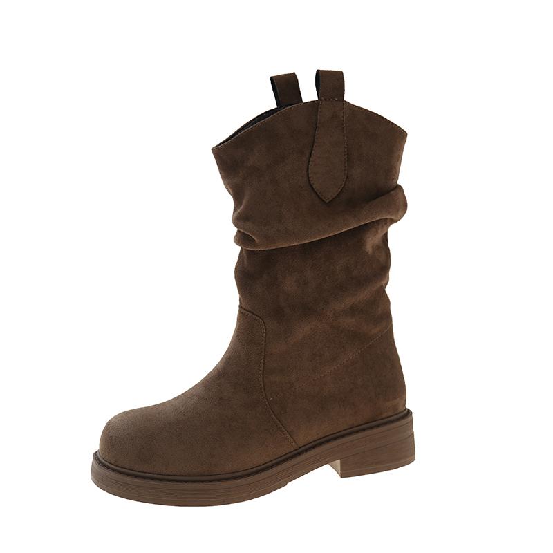 Модные новые нескользящие женские ботильоны осень-зима 2024 года, горячая распродажа, женские ботинки, модная женская обувь на открытом воздухе с круглым носком Botas Mujer