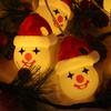 Christmas decorative lights, string lights, Christmas hats, clown atmosphere, colorful lights, store scene layout, hanging light