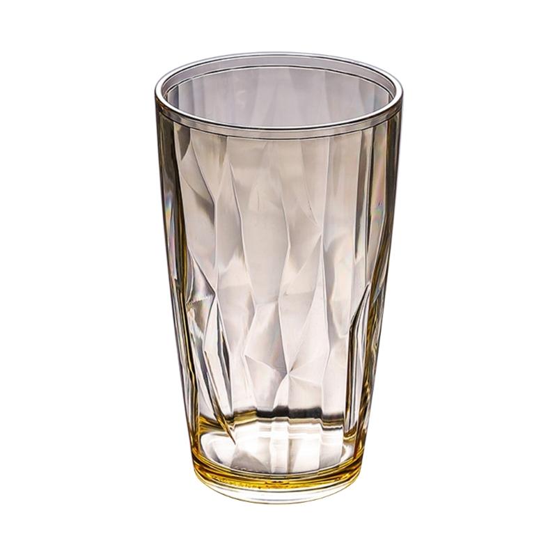 Unbreakable Acrylic Drinking Glasses Reusable Fruit Juice Beer Champagne Cup for Bar 490ml Shatterproof Water Tumblers