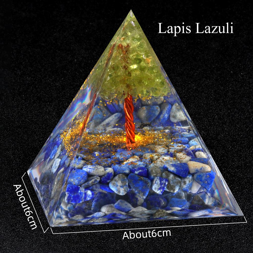 1 шт. Пирамида из натуральной каменной крошки, декоративная, Рейки, целебные камни, предметы интерьера, пирамида Древо жизни, настольный декор для дома, украшения, подарки на удачу