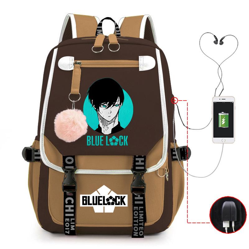 Blue Prison Anime School Bag College Wind Large Capacity Middle School Student Usb Backpack