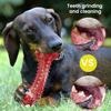 Natural Rubber Chew Toy for Dogs Dental Cleaning Bone with Beef Flavor Teething Relief Safe Dog Toy for Large Breeds