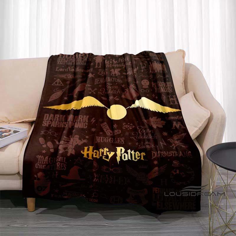 Fantasy Adventure MovieThemed 3D Printed Blanket Harry Potter Warm Cozy Flannel Throw Suitable for Bedrooms Sofas Beds