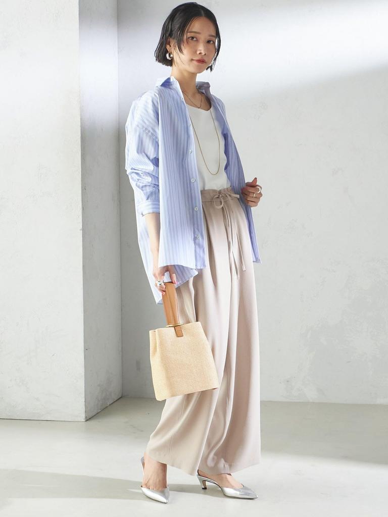 Ships for Women Women's Cool-to-the-touch, Hand-washable Acetate Blend Wide-leg Pants with Satin Back, Light Gray, Size 36 (Product Code: 313130227)