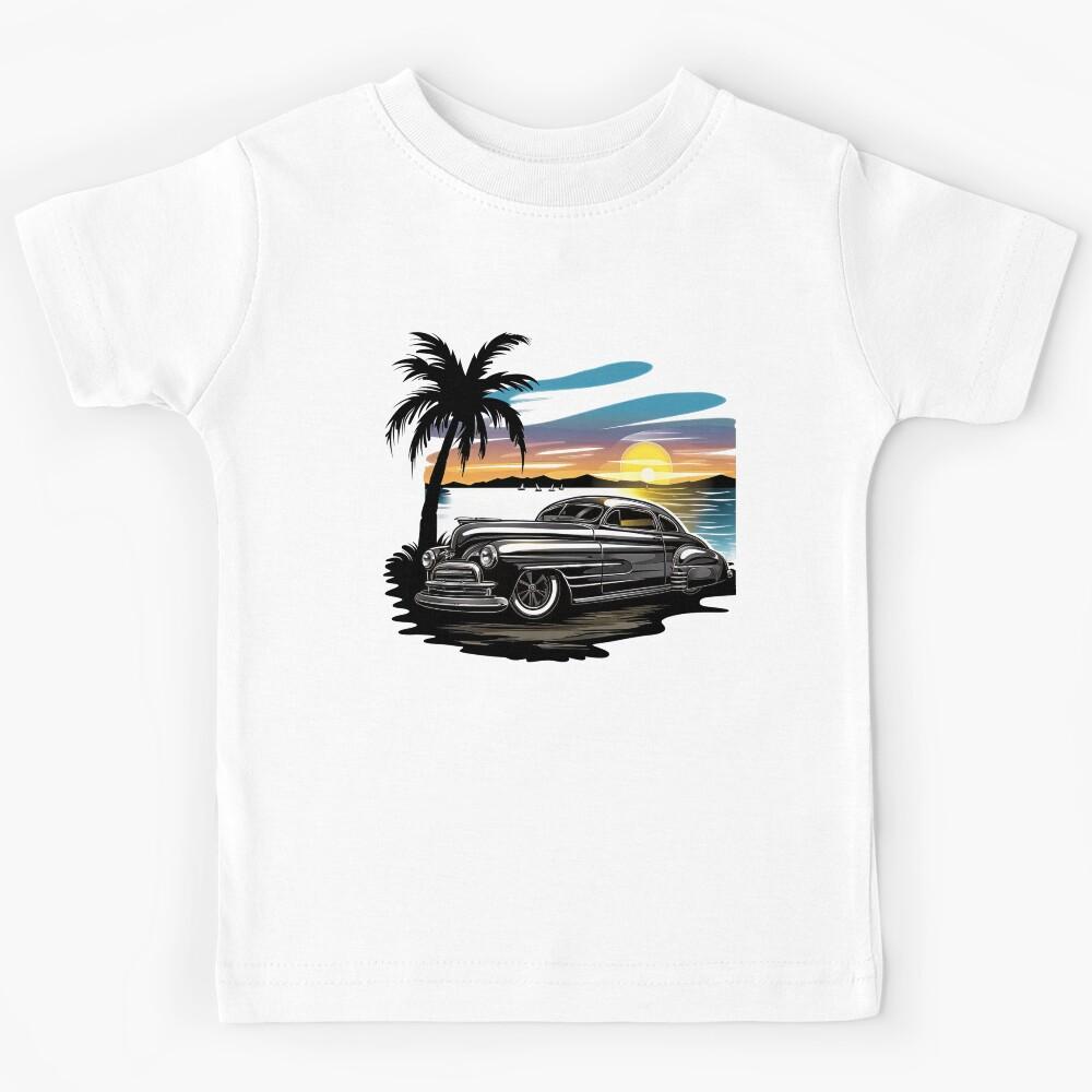 Classic Lowrider Car by Tropical Sunset Kids T-Shirt