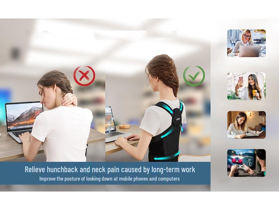 Корректор осанки унисекс: Пояс для поддержки плеч и спины от сутулости для взрослых