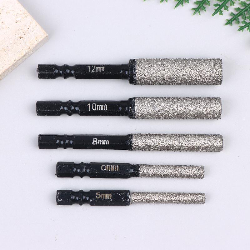 2Pcs 5-12Mm Vacuum Brazed Dry Drill Bit Set - Dual-Purpose Dry/Wet Use For Porcelain/Granite/Tile/Marble