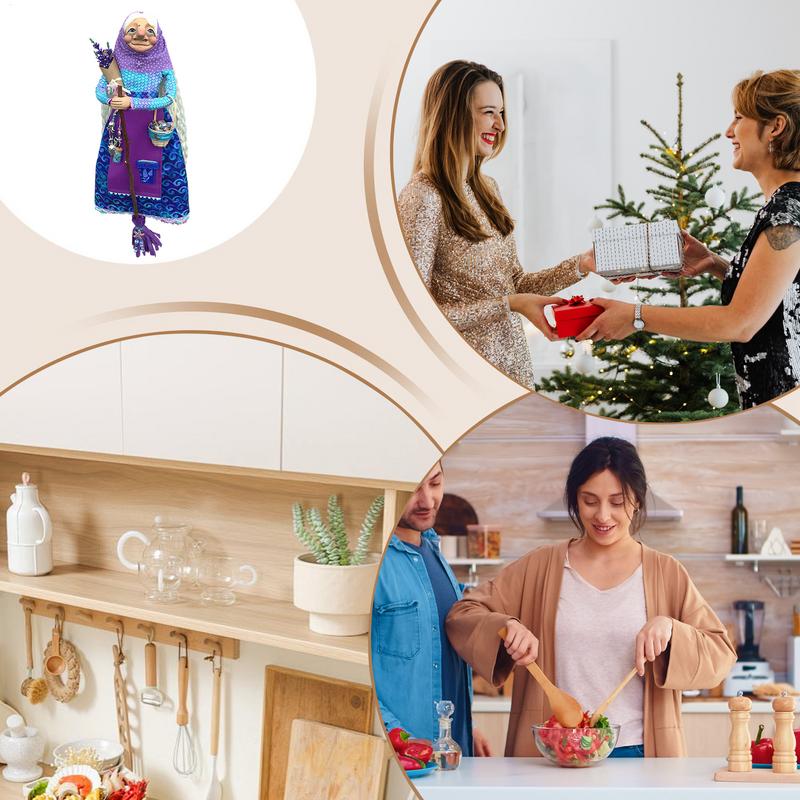 Witch Doll Good Luck Cooking Doll Handmade Resin Ornament Magic Hang Dolls Home Kitchen Decoration Crafts Creative Pendant Gifts