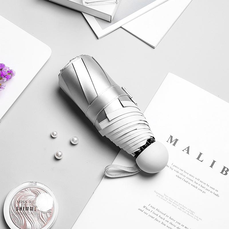 Титановое серебряное клейкое покрытие 50% скидка женский солнцезащитный зонт от солнца маленький свежий погода и дождь складной зонт зонт