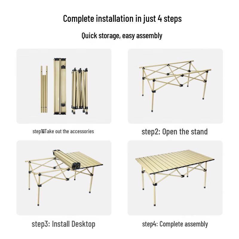 Portable Outdoor Folding Roll-Up Table