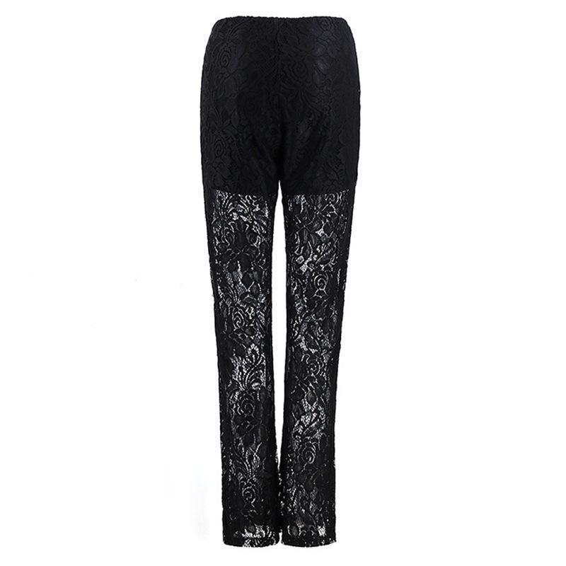 Женские драпированные кружевные однотонные повседневные расклешенные брюки с высокой талией