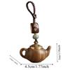Waterproof Little Teapot Keychain Mini Green Sandalwood Phone Chain Carved Teapot Pendant  Car Key