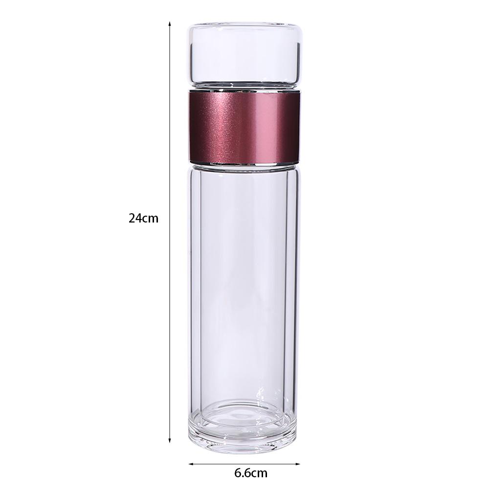 Round Mouth Tea Water Separation Bottle Borosilicate Glass Handhold Portable Bottle Sports
