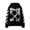 Off-White 2025 Autumn and Winter New Graffiti Arrow Pattern Printed Hooded Sweatshirt for Men and Women