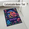 Floral Garden Theme Crystal Velvet Rug Personalized Custom Name Text Soft Floor Mat Home Decor