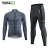 Wosawe Мужская длинная майка для велоспорта, одежда для горного велосипеда, спортивная одежда на открытом воздухе, дышащие длинные леггинсы с гелевыми подушечками 5D