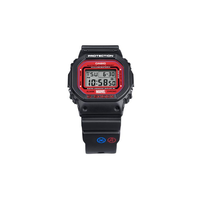 Casio Серия G-SHOCK Человек-Паук Подарочная Коробка Модные Простые Кварцевый Механизм Ремешок из Смолы Японские и Корейские Часы Мужские Часы Серый DW-5600SPIDER-1PR