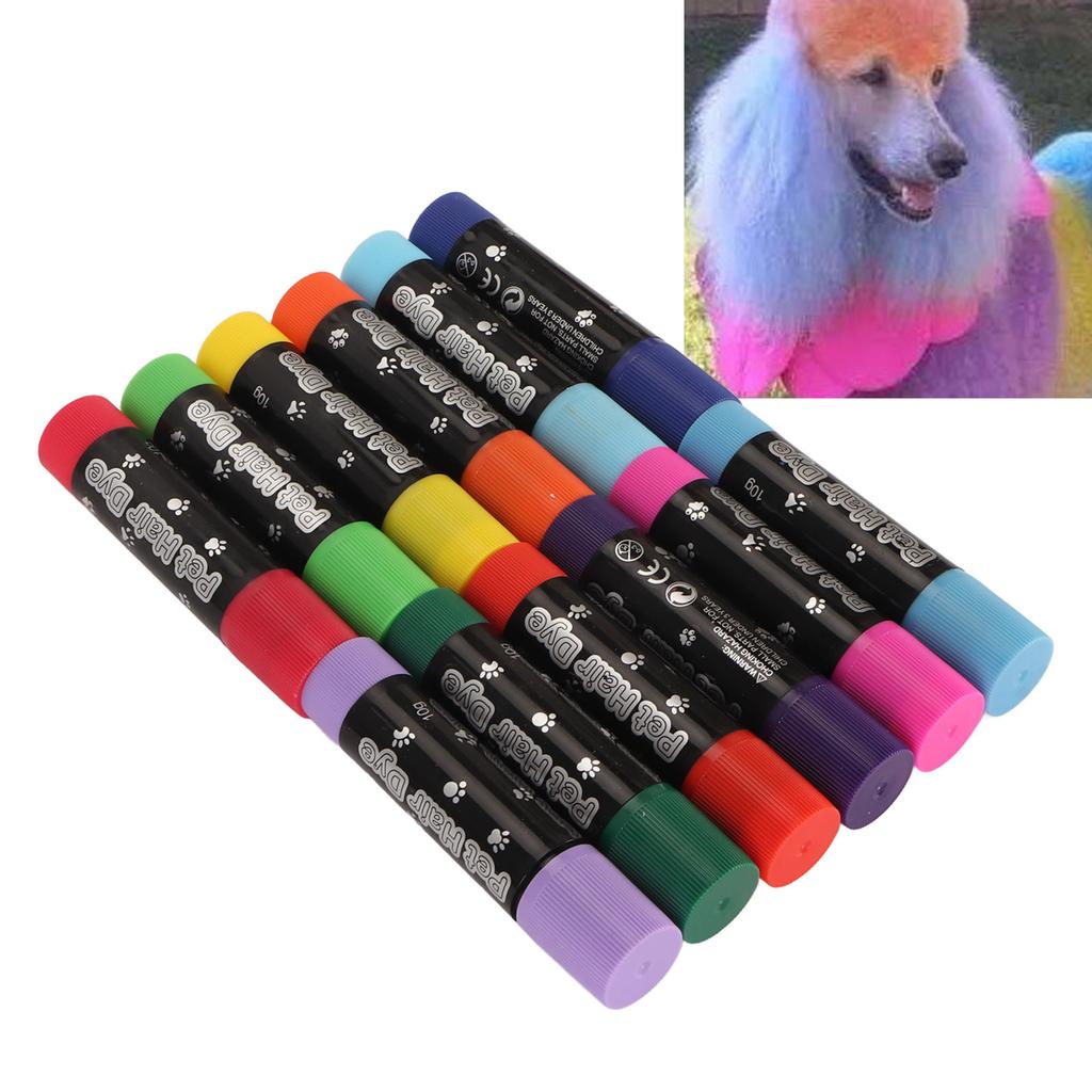 12pcs Pet Paint Pens, Washable Temporary Pet Dye with Pigments for Dogs Cats, Grt for Birthday Parties Christmas Halloween