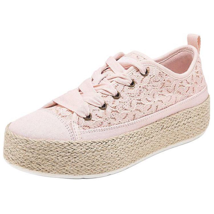 Skechers Кеды Bobs Удобные Универсальные Низкие Холщовые Женские Кроссовки Розовые 114008-BLSH