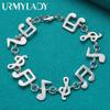 925 Sterling Silver Music Chain Bracelet Fashion Jewelry