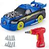 Take Apart Toy Roadster Car 27 Piece Set - DIY Building Car STEM Toddler Toys for Boys and Girls with Working Drill & Real Engine Sounds