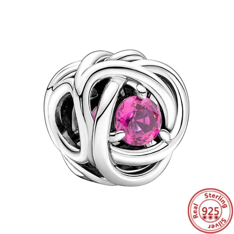 Новый 12 Созвездие Месяца Цвет Вечности Круг Подвеска Подходит Оригинальные Подвески Браслет Из Бисера Стерлингового Серебра 925 DIY Ювелирные Изделия