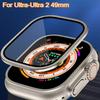Корпус из алюминиевого сплава + закаленное стекло для Apple Watch Ultra 2 49 мм Защитная пленка от царапин для iWatch Ultra 49 мм
