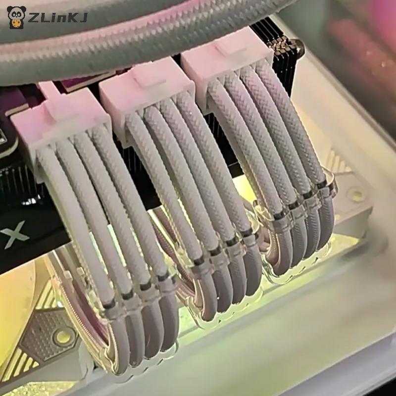 Индивидуальный удлинительный кабель питания 24-контактный ATX со оплеткой и 6+2-контактными 8-контактными разъемами PCIe для питания видеокарты в корпусе высокопроизводительного компьютера