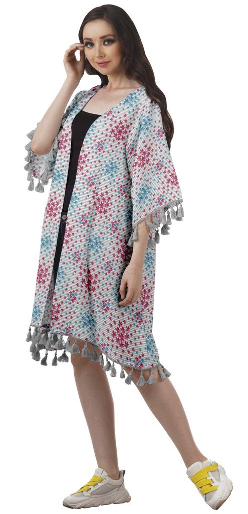 Moomaya Пляжная накидка из жоржета с открытыми плечами и принтом 3-4