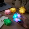 Stress Relief LED Keychain with Four-Leaf Clover Design Clickable Buttons for Everyday Use