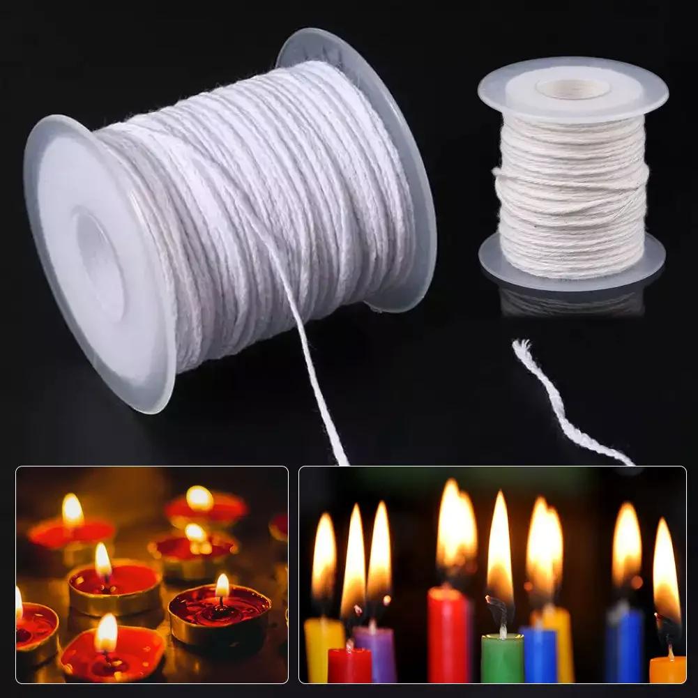 61 метр/рулон белый фитиль для свечей хлопковая катушка для плетеного фитиля свечи своими руками материал для изготовления свечей бездымный воск чистый хлопковый сердечник
