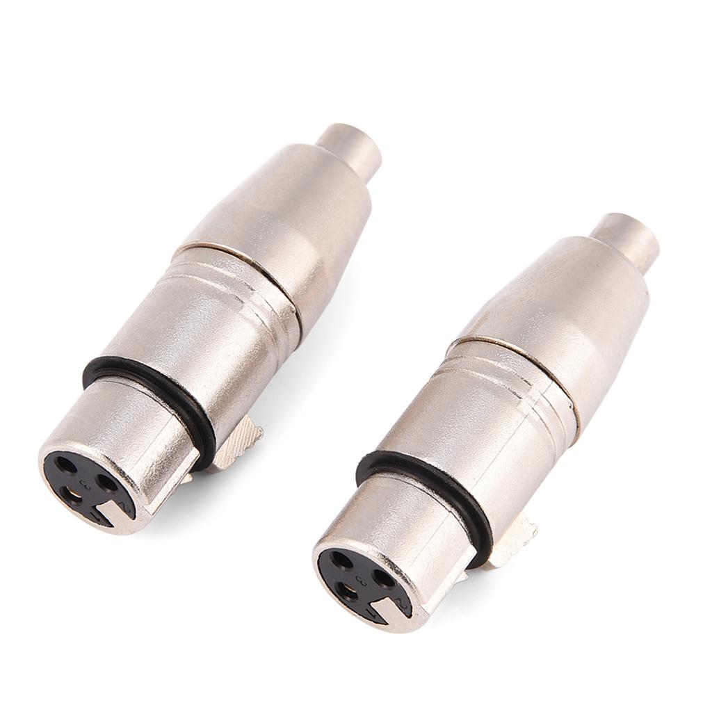 2Pcs 3 Pin XLR Female Jack To RCA Female O Microphone Mic Connector Adapter